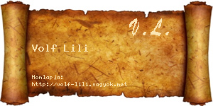 Volf Lili névjegykártya
